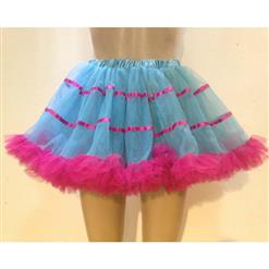Ballet's Petticoat, Blue Split Joint Hot-pink Organza Skirt,  Multi Layered Tulle Tutu Skirt, #HG9352