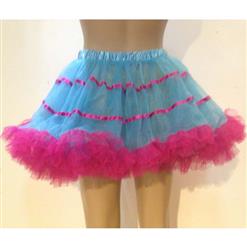 Blue Split Joint Hot-pink Petticoat HG9352
