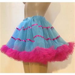 Blue Split Joint Hot-pink Petticoat HG9352