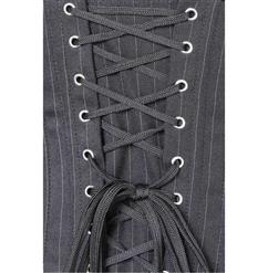 Black Pinstripe Underbust Corset N9360