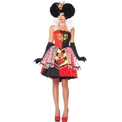 Disney Queen Of Hearts Halloween Costume, Sexy Queen Of Hearts Adult Costume, Disney Queen of Hearts Alice in Wonderland Costume, #N9370