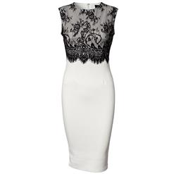 New Fashion White Sleeveless Lace Dress N9383
