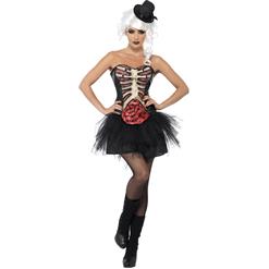 Black Sexy Grotesque Burlesque Corset, Grotesque Burlesque Corset Halloween Ladies Fancy Costume, Burlesque  Zombie  Costume,  #N9386