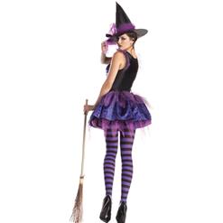 Sexy Purple Classic Starry Night Witch Costume N9389