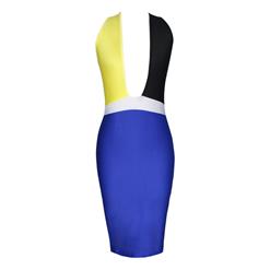 Charming Bust Cut-out Cross Neck Bandage Bodycon Dress N9440