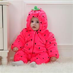 Cute Strawberry Shape Hot Pink Baby Romper N9455