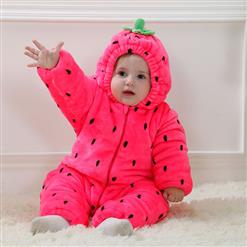 Cute Strawberry Shape Hot Pink Baby Romper N9455