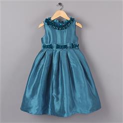 Fairy Turquoise Satin Princess Dress, High Waist Bowknot Decorate Princess Dress,Turquoise Sleeveless Dress, Popular Elegant Princess Dress, #N9590