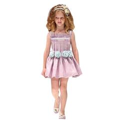 Cheap Little Girl Princess Dress , Elegant Pastel Violet Princess Dress, Special Folds Princess Dress, #N9737