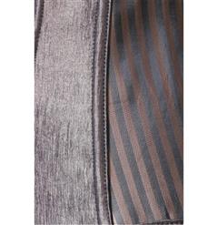 Fashion Striped Brown Steampunk Steel Bone Zipper Underbust Corset N9792