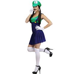 Sexy Halloween Costume, Pretty Plumber Luigi Adult Costume, Fancy Cosplay Dresses, #N9931