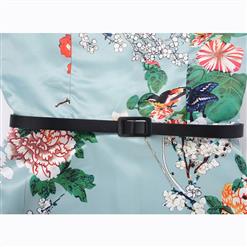Girl's Vintage Floral Print Sleeveless Round Collar Swing Dress N15473