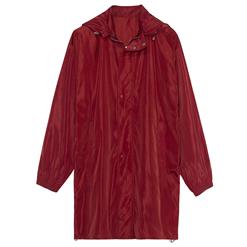 Women's Casual Long Sleeve Hooded Drawstring Zipper Button Overcoat N15449