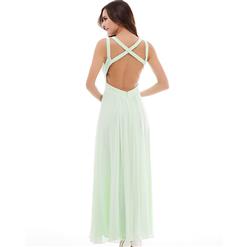 Women's Sleeveless Hollow Out Backless Slit Bridesmaid Dress Prom Evening Gowns N15892