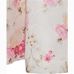 Women's Long Sleeve Notched Lapel Floral Print Coat Dress N15557