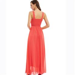 Women's Sleeveless Straps Beaded Pleats A-Line Evening Dress N15827
