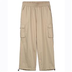Women's Casual Sport Elastic Waist Pocket Wide Legs Pants N15674