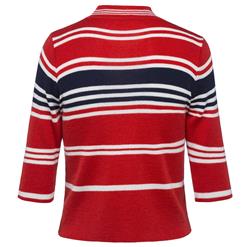 Women's Slim Half Sleeve High Neck Stripe Pullover Sweater N15812