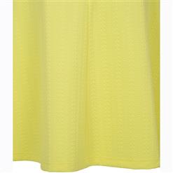 Women's Yellow Sleeveless Round Collar A-Line Dress N15587