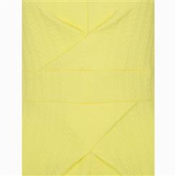 Women's Yellow Sleeveless Round Collar A-Line Dress N15587