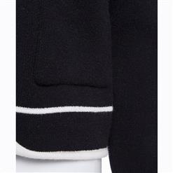 Women's Fashion Black Long Sleeve Pocket Cardigan N15808