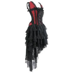 Vintage Red Burlesque Queen Corset Dress Halloween Costume N17346