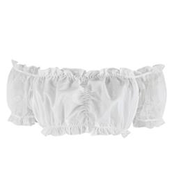 Sexy White Organza Off Shoulder Ruched Ruffled Crop Top N17456