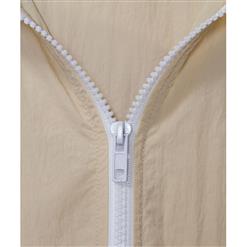 Women's Casual Loose Drawstring Hooded Zipper Overcoat N15448