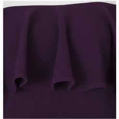 Women's Long Sleeve Off Shoulder Asymmetric Falbala Maxi Dress N15579