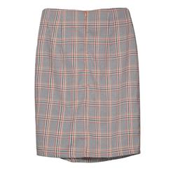 Women's Fashion Gray Mid-Waist Plaid Pleated Skirt  N15712