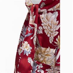 Women's Fashion Sleeveless One Shoulder Floral Print Maxi Dress N15558