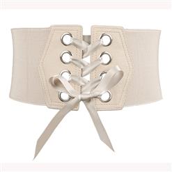 Fashion Leather Lace-up Elastic Wide Waist Corset Belt N15209