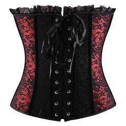 Women's Fashion Sexy Black and Red Lace Corset Organza Skirt Set N15452