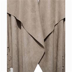 Women's Fashion Apricot Long Sleeve Tassel Jacket N15701