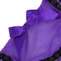 Purple mesh & lace thong PT0008