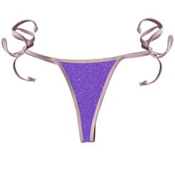 Sexy Purple Shiny Tie Side T-Back PT15953