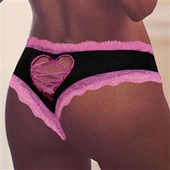 Charming Black High Waist Stretch Hollow Out Panty PT16436