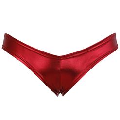 Sexy Red Faux Leather Night Club Panties PT16477