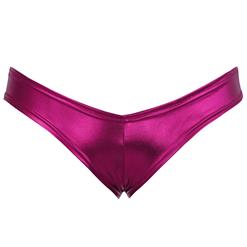 Sexy Rose Red Faux Leather Night Club Panties PT16479