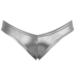 Sexy Silver Faux Leather Night Club Panties PT16480