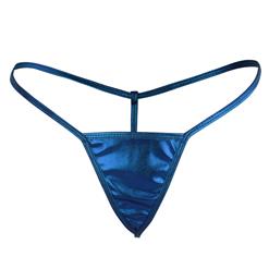 Sexy Blue Low Waist Faux Leather Thong Night Club T-back PT16583