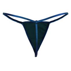Sexy Blue Low Waist Faux Leather Thong Night Club T-back PT16583