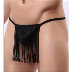 Men's Sexy Black Mesh Pouch Tassel Underwear G-string PT17509