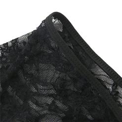 Sexy Black Open Crotch Lace-up Lace Plus Size Panty Lingeriw Underwear PT17531