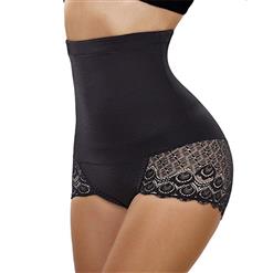 Sexy Black High Waist Elastic Slimming Seamless Panties Plus Size Bodyshaper Girdles PT18610