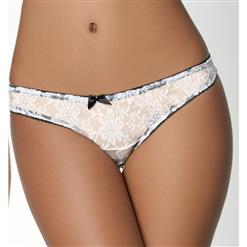 Sexy White Sexy Crotchless Panties Lace Sleep Night Underwear PT17555