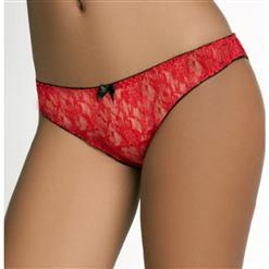 Sexy Red Sexy Crotchless Panties Lace Sleep Night Underwear PT17554