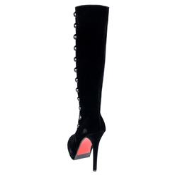 Black Suede Knee Boots SWB80027
