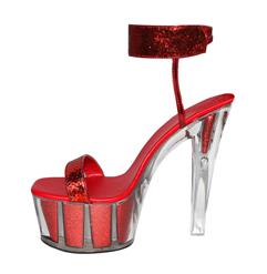 Red Metallic high heels SWH10001