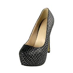 Black Pumps High Heels, Lady Round Toe Shoes, Cheap Snake Skin Pattern High-heeled Shoes, Hot Sale Discount Women's Shoes, #SWS20294